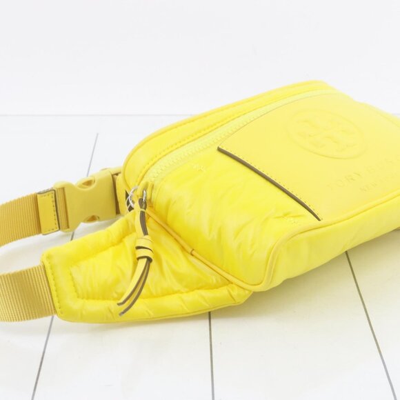 💛 Tory Burch Yellow Quilted Nylon Belt Bag / Fanny Pack - Gently Used - Picture 7 of 10